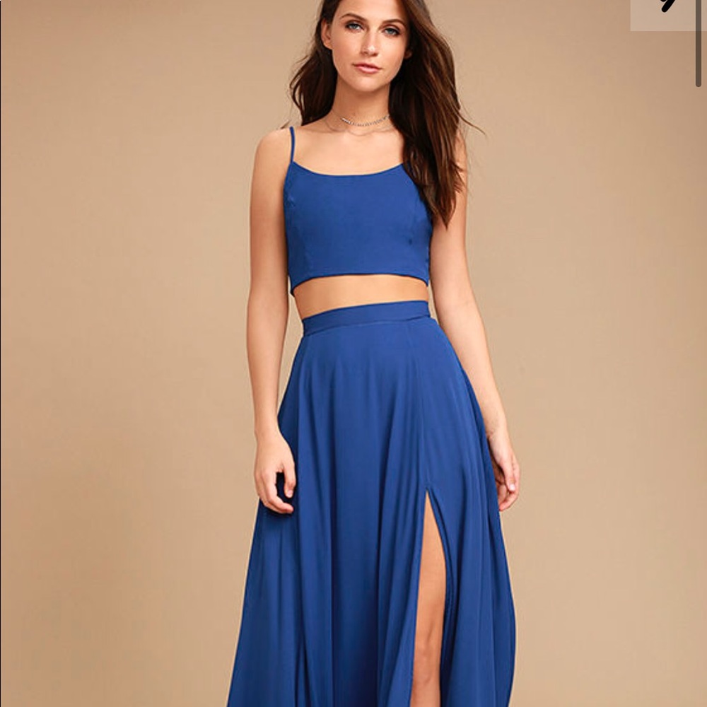 Two Pice Royal Blue Dress